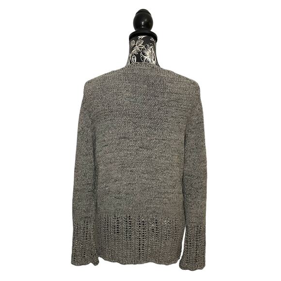 Skovhuus Long Sleeve Pullover Sweater Openwork Open Knit Details Gray Medium - Picture 8 of 9